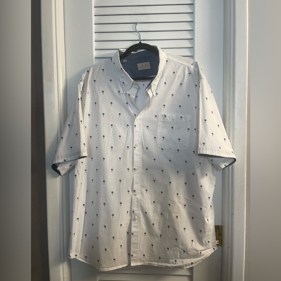 Jachs New York Poplin Stretch ButtonDown w/Navy Palm Trees XXL 2X - Picture 2 of 9